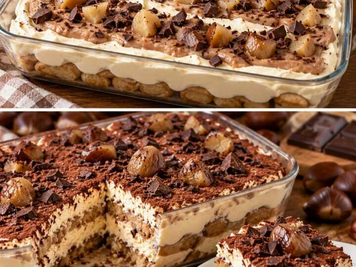 Tiramisù alle Castagne con Mascarpone e Cioccolato Fondente