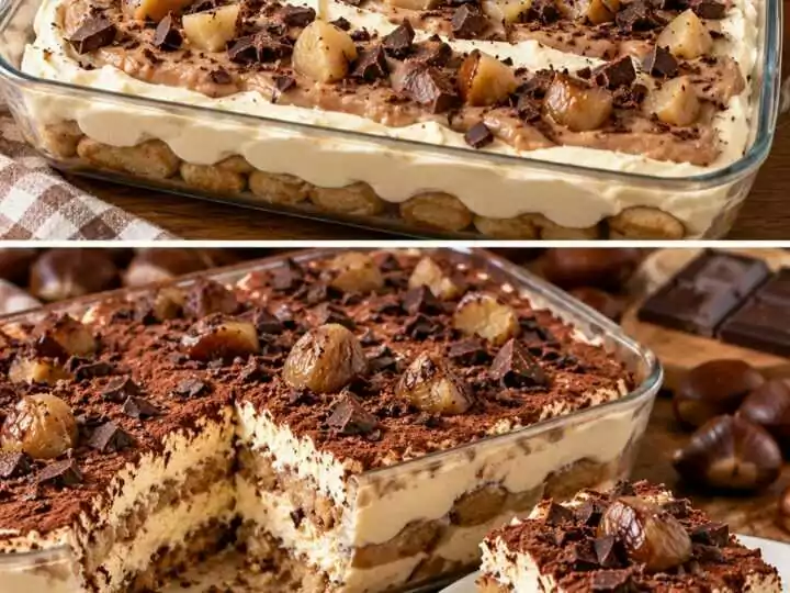Tiramisù alle Castagne con Mascarpone e Cioccolato Fondente