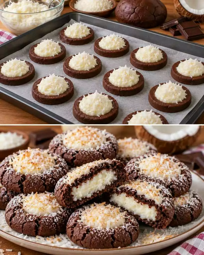 🍫 Biscotti Ripieni di Crema al Cocco con Frolla al Cioccolato