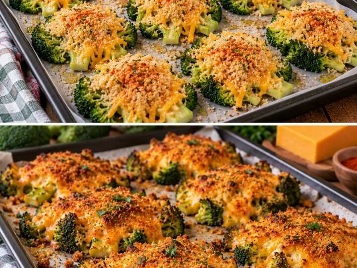 Broccoli Schiacciati al Forno con Cheddar, Paprika e Pangrattato