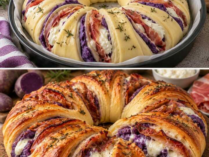 Pane Sfogliato Salato con Patate Viola, Speck e Stracciatella