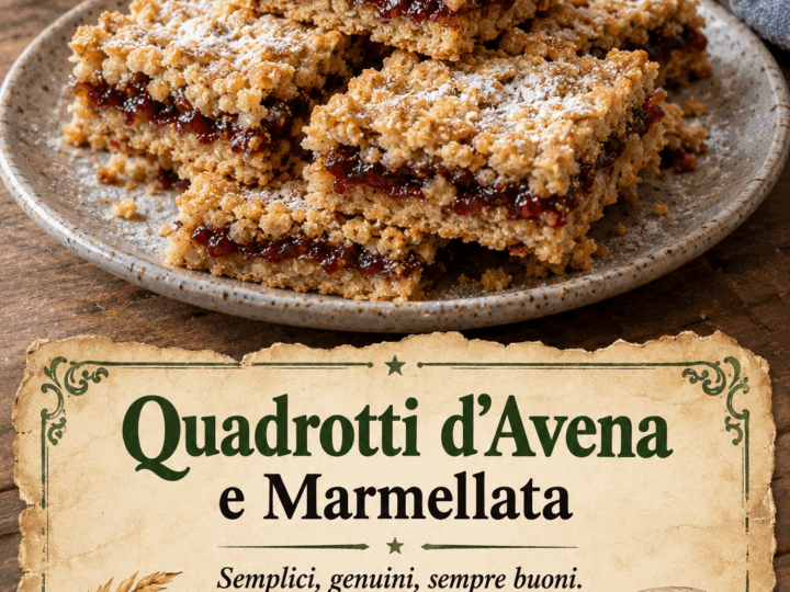 Quadrotti d&rsquo;Avena e Marmellata