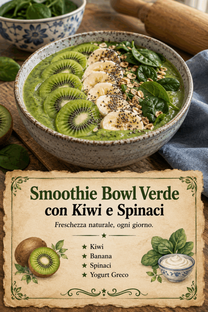 Smoothie Bowl Verde con Kiwi e Spinaci